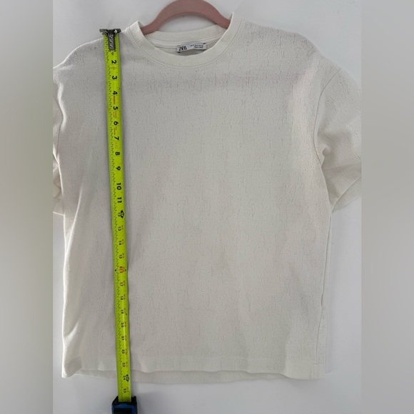 Zara Textured Crew Neck Oversized T Shirt - Picture 6 of 11